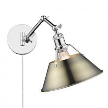  3306-A1W CH-AB - Orwell Articulating Wall Sconce in Chrome with Aged Brass